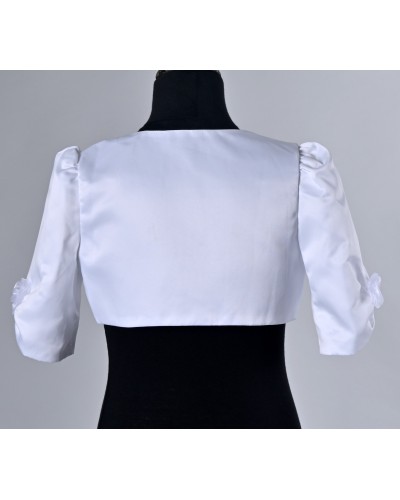 Boléro Adèle en satin blanc