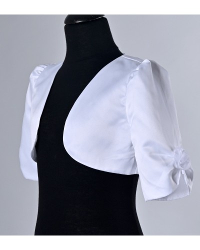 Boléro Adèle en satin blanc