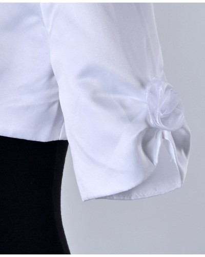 Boléro Adèle en satin blanc