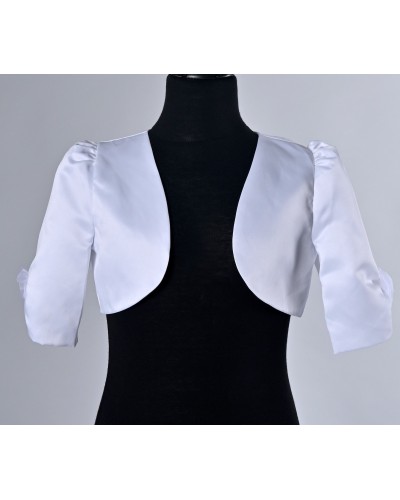 Boléro Adèle en satin blanc