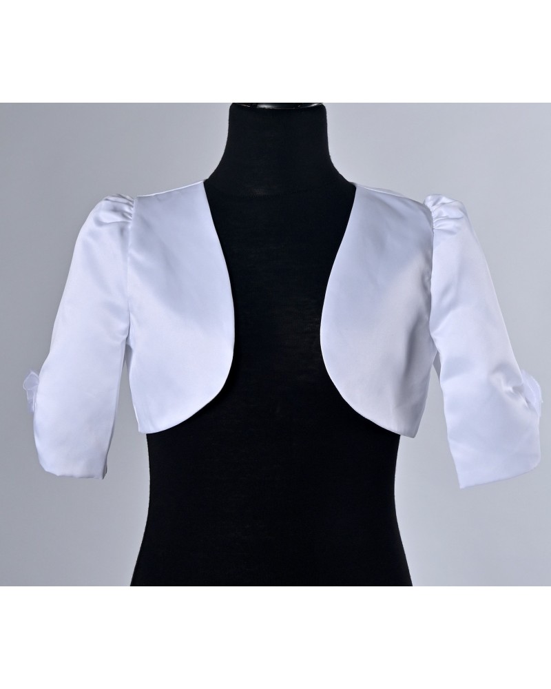 Boléro Adèle en satin blanc