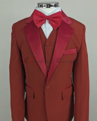 costume terracotta col satiné