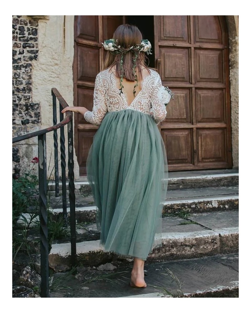 robe cérémonie vert sauge manche longue