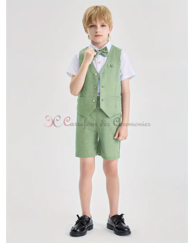 ensemble lin coton vert sauge