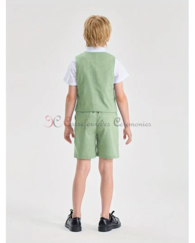 ensemble lin coton vert sauge