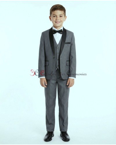 smoking gris col noir