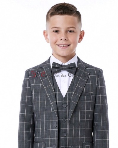 costume raye gris enfant