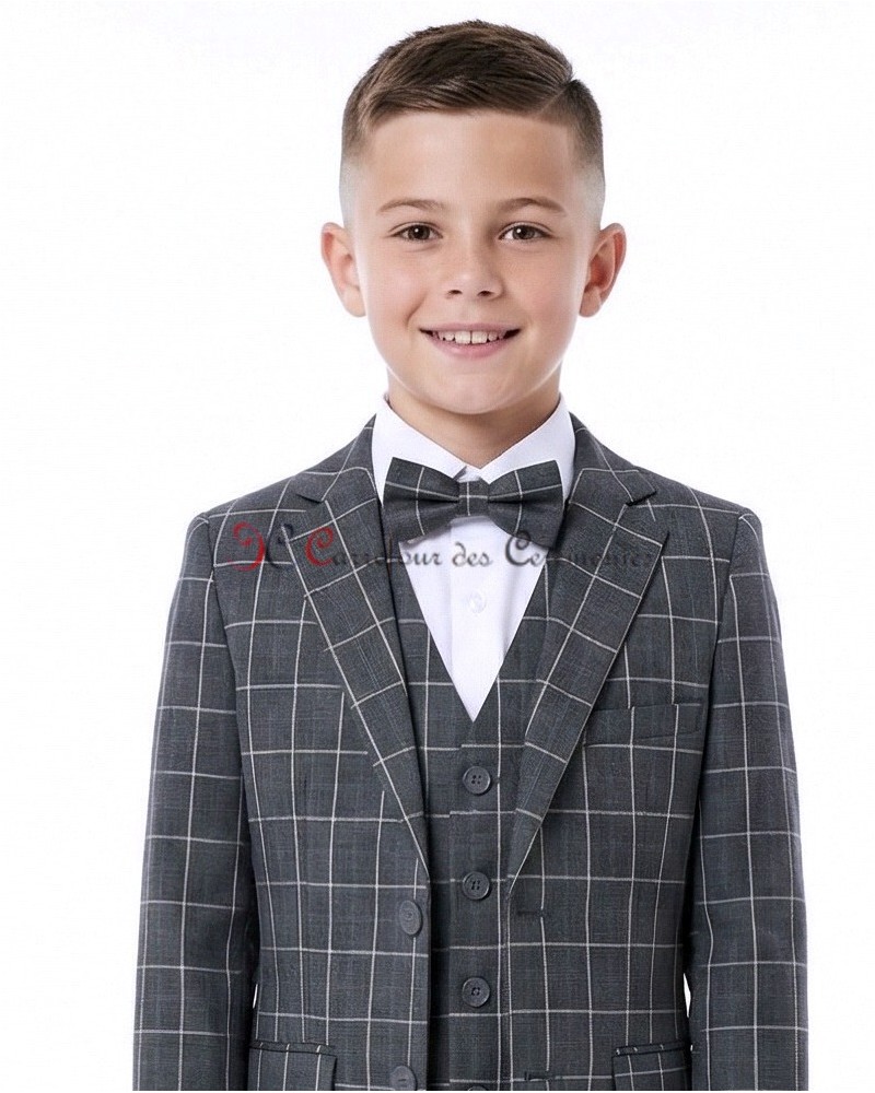 costume raye gris enfant