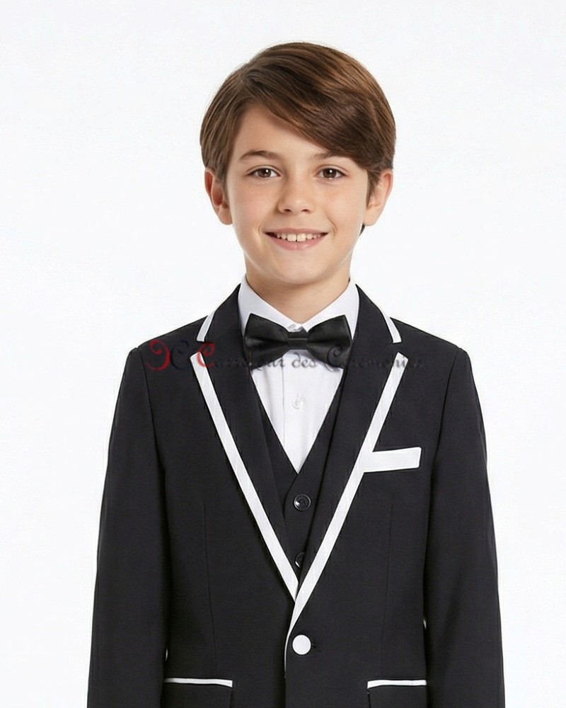 smoking enfant noir liseret blanc