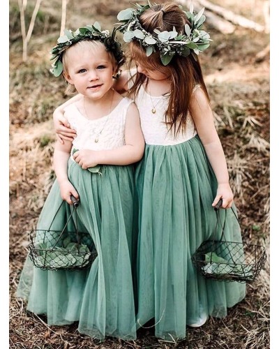 robe ceremonie fille dentelle verte