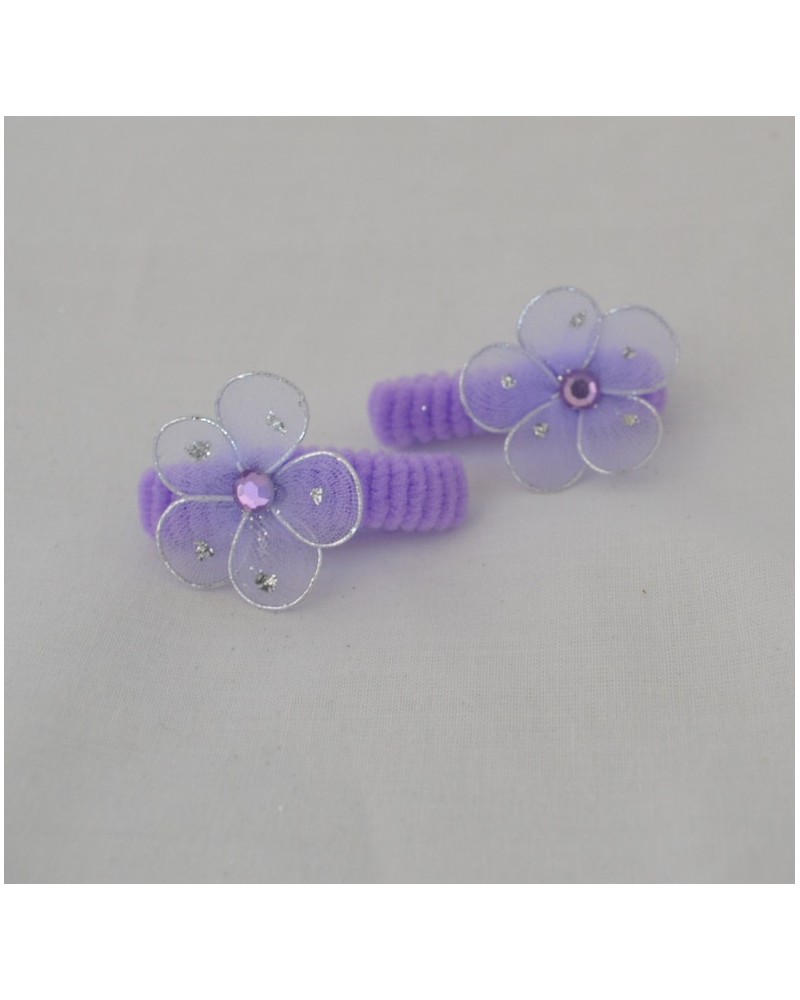 Lot de 2 petits élastiques fleur