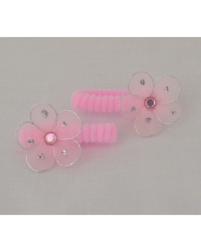 Lot de 2 petits élastiques fleur