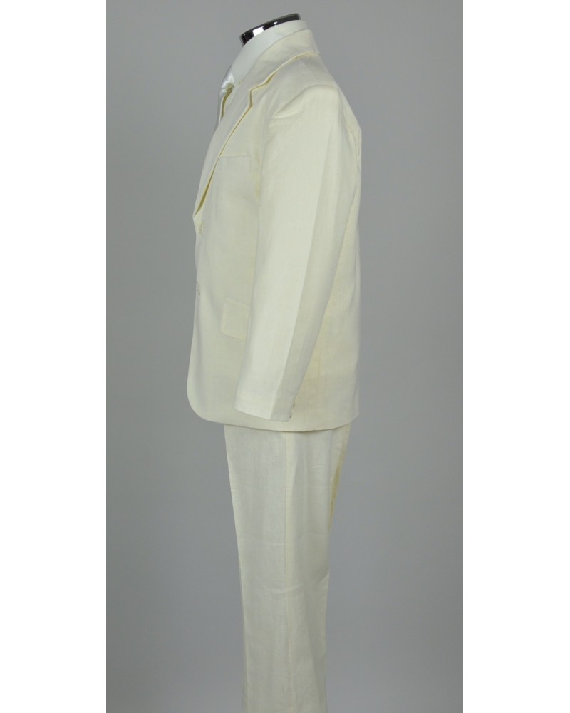 Costume En Lin Beige Pour Enfant 10 Ans, Ensemble 5 Pièces Max Style - Mariage, Baptême - Neuf Avec étiquettes