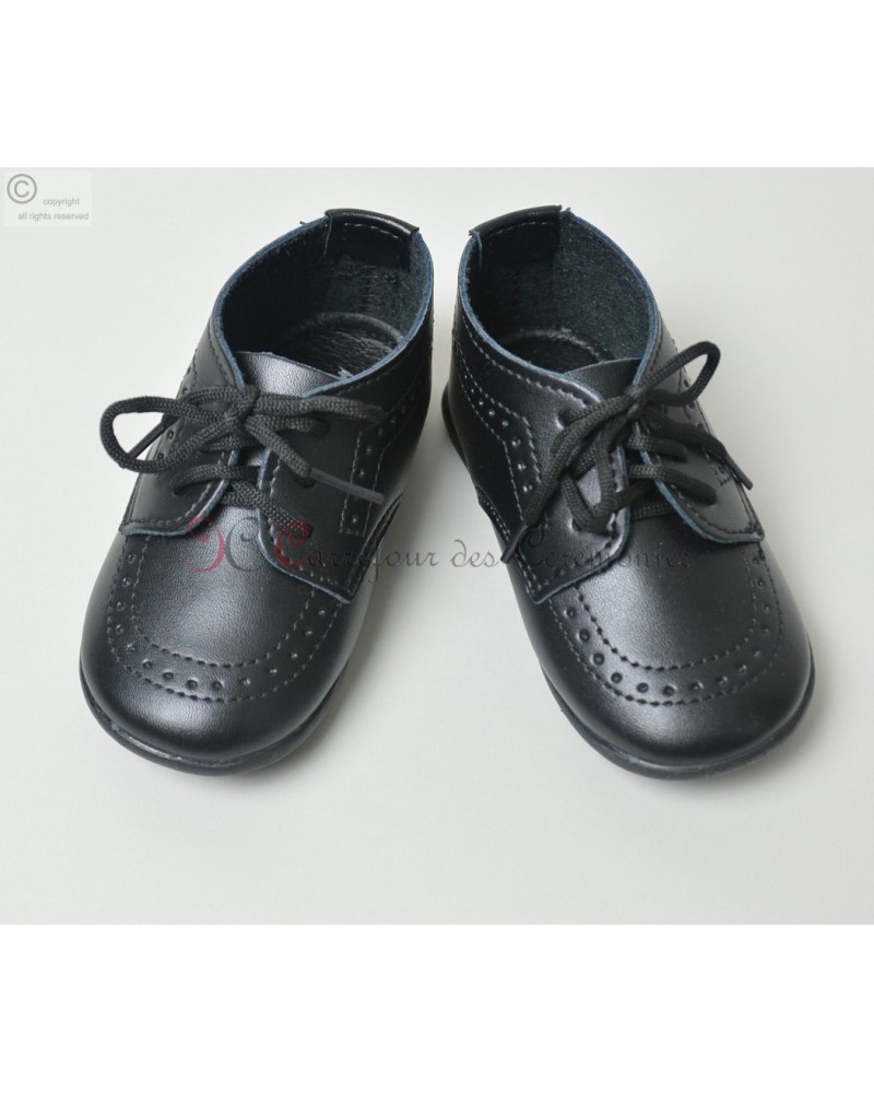 Chaussures Oxford Bébé Baby Deer - Noir Patiné, Semelle Souple, Pointure 3 US - Neuf