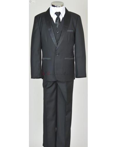 costume noir col satin Albert