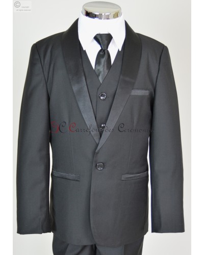 costume noir col satin Albert