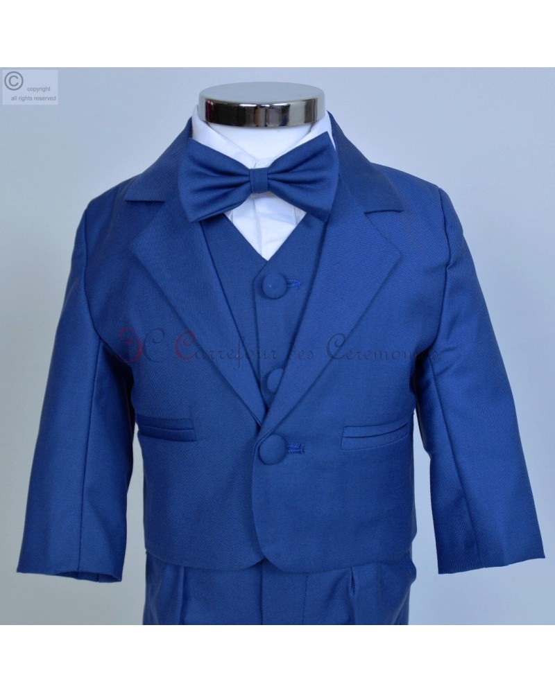 Costume cérémonie bebe bleu royal mariage