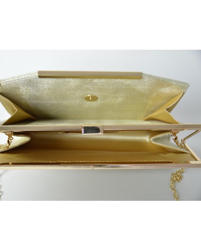 Pochette Soirée Femme Clutch Pailletée Avec Chaîne Dorée - Sac à Main Cérémonie, Mariage, événement Chic