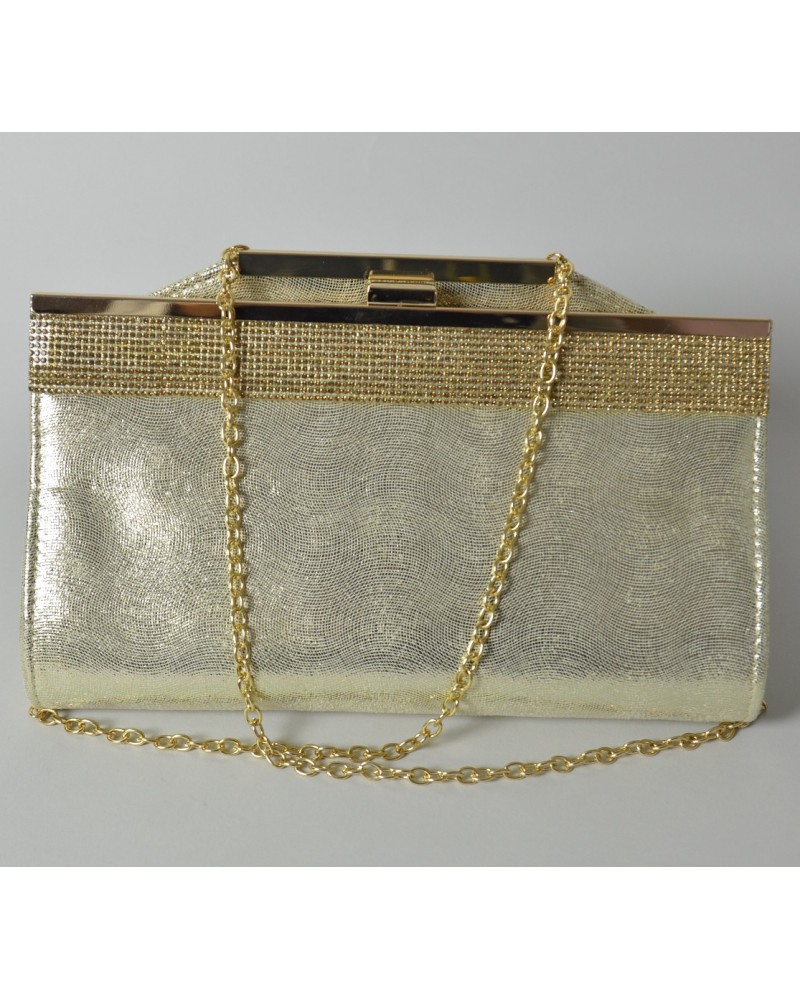 Pochette Soiree Or Strass Elegance Moderne