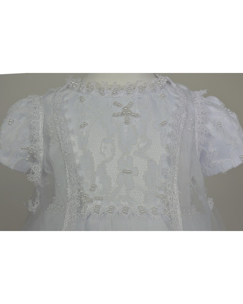 Lilax Robe de baptême en dentelle pour bébé fille avec