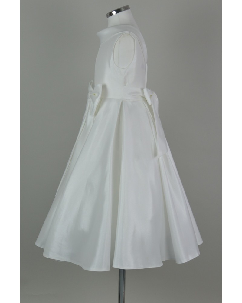 Robe Vintage Années 50 Pour Fille - Blanc En Piqué De Coton - Taille 5-6 Ans - TBE