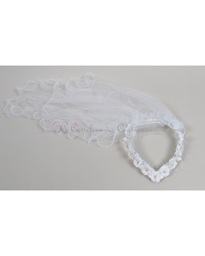 Couronne blanche fleur et perle Emelyne