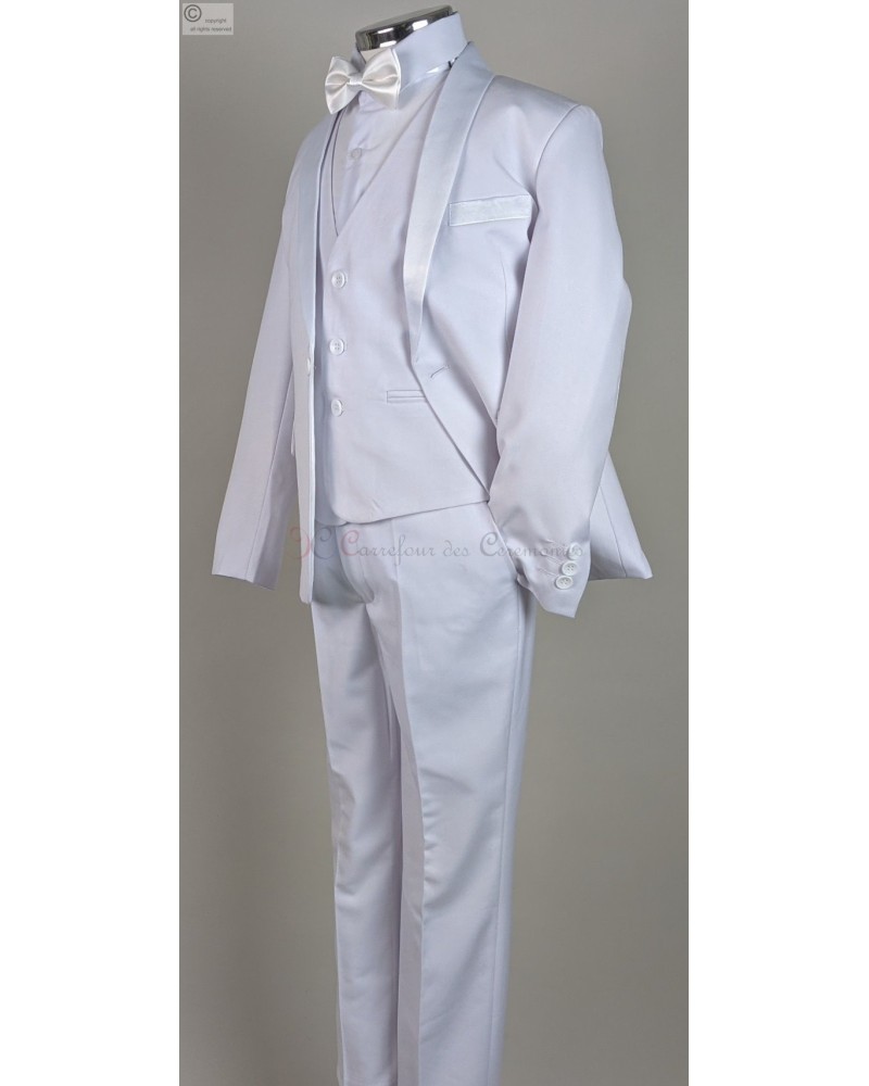 Smoking Blanc Vintage 2 Pièces Pour Enfant - Taille S - Marque Lida - Occasion En Parfait état