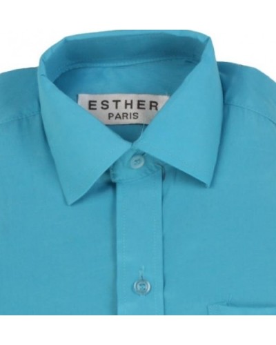 Chemise bleu turquoise manche longue