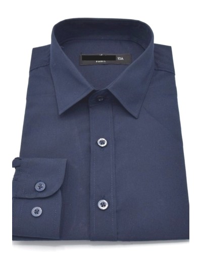 Chemise garçon bleu marine