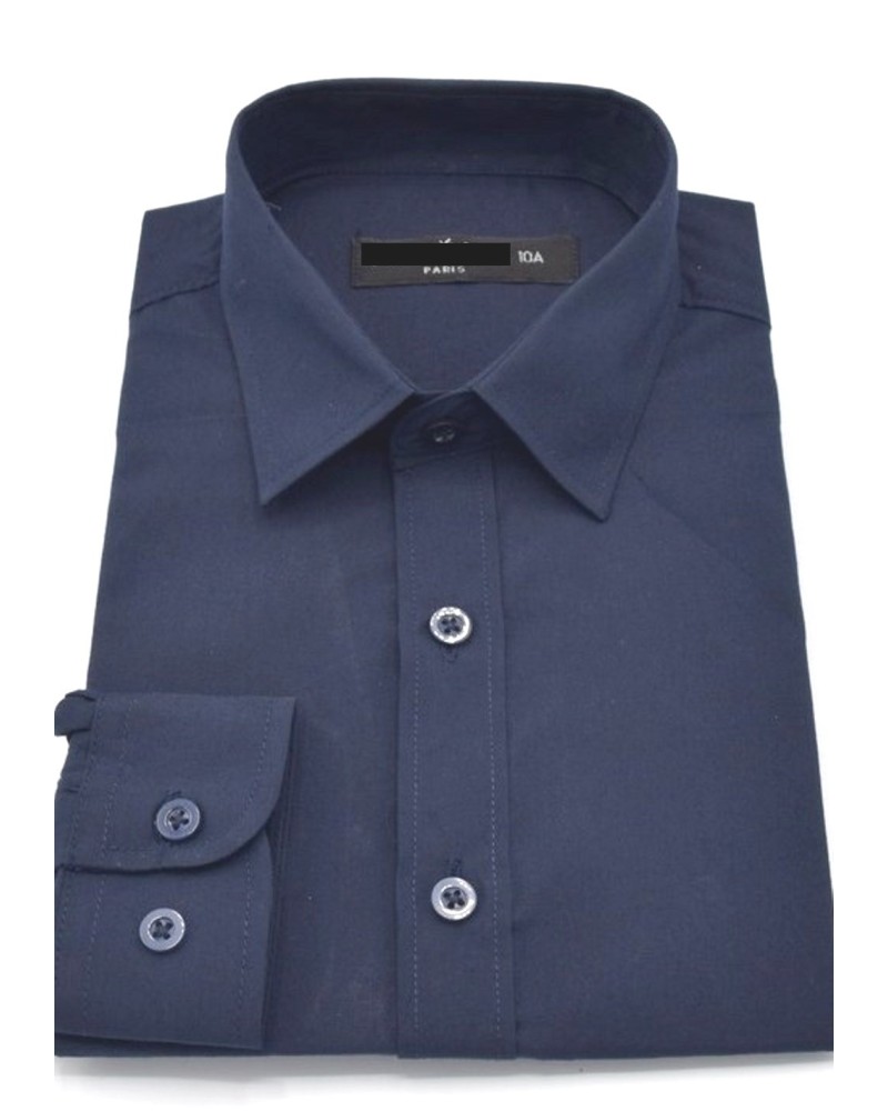 Bleu GARÇONS Chemises à Manches Longues Flanelle Col Polo Garçon