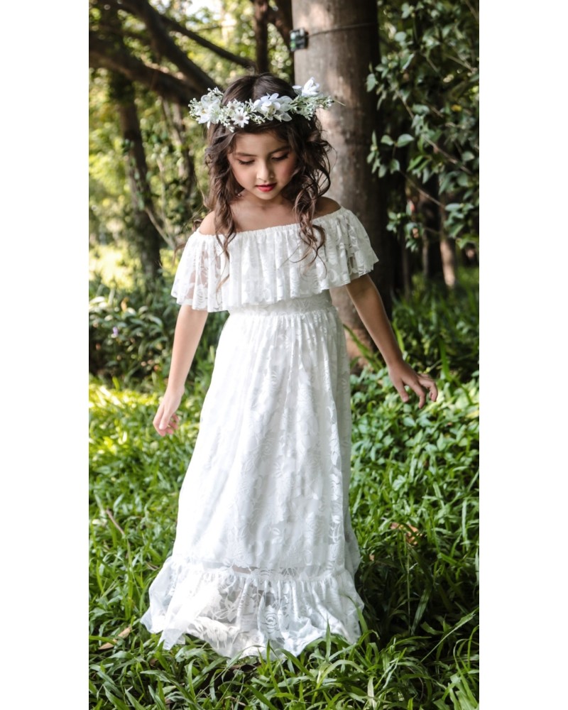 Robe été Bébé Fille En Coton-lin Dentelle - Manches Courtes, Dos Nu, Parfaite Pour Occasions Spéciales