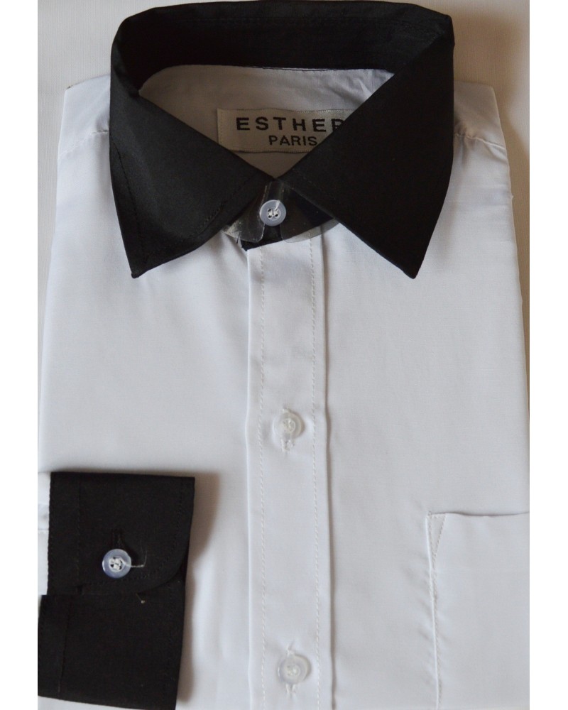 Chemise Formelle Garçon Manches Longues - Noir Et Blanc - Âge 1 à 15 Ans - Mariage, Fête, Cérémonie - Neuf Avec étiquettes