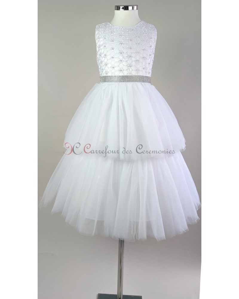 robe ceremonie fille Blanche