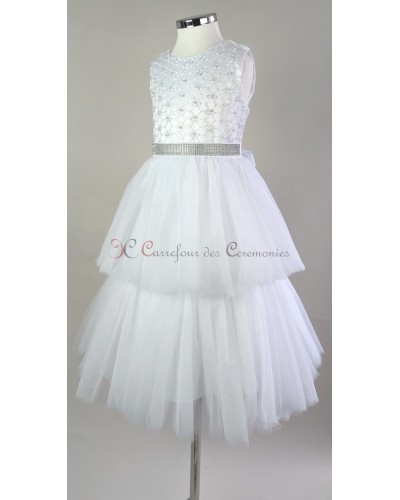 robe ceremonie fille Blanche