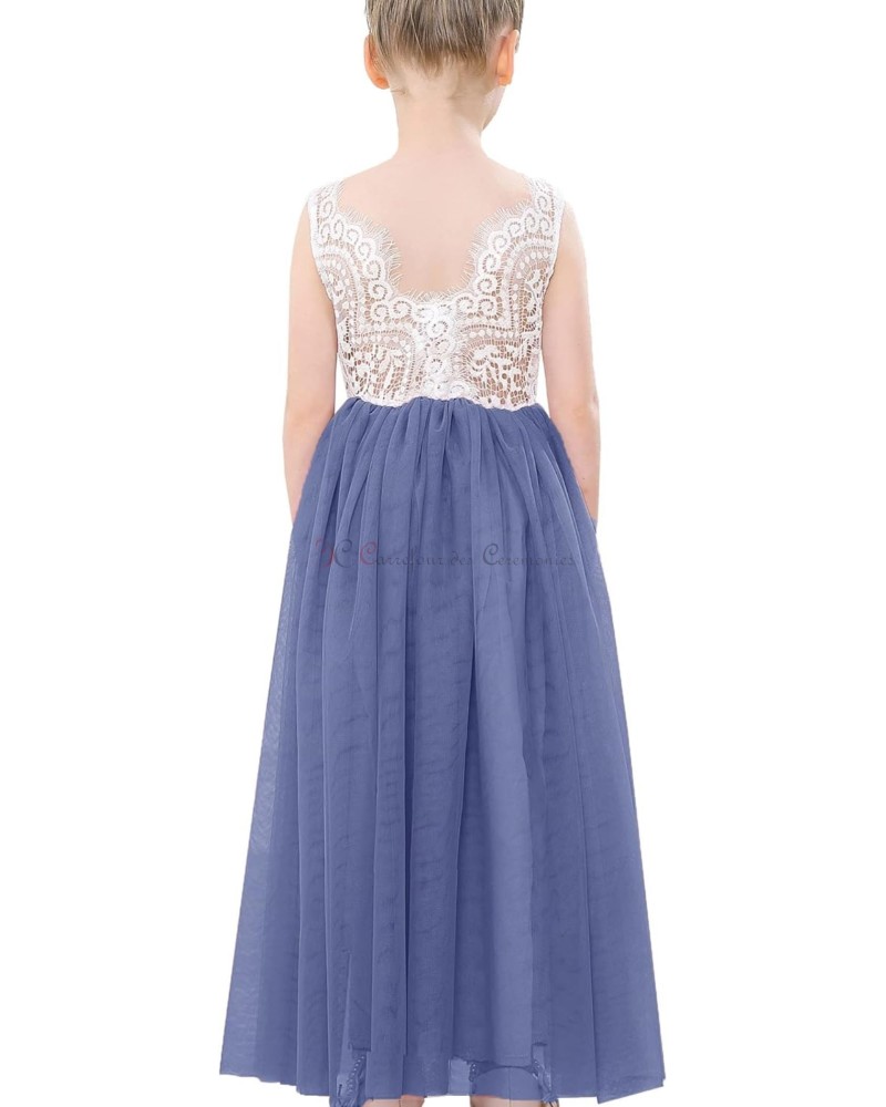 Robe bleu et blanche de ceremonie fille