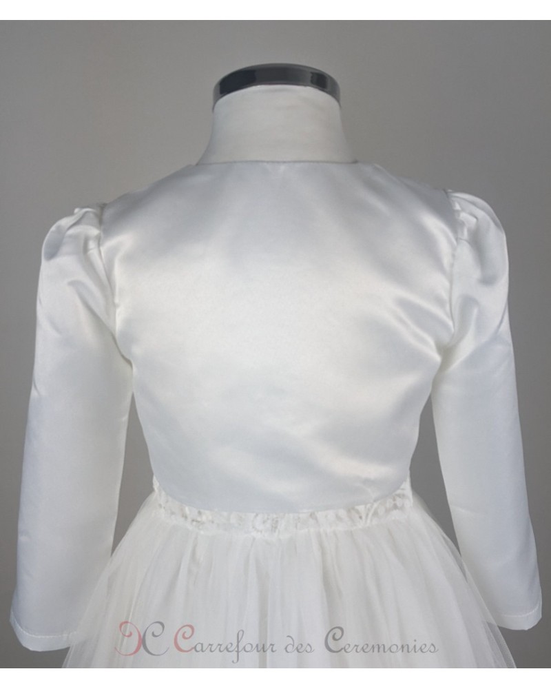 La-V Boléro Manches Longues Fille Élégant – Gilet Court Coton/Polyester Pour Tenues De Fête Ou Quotidien