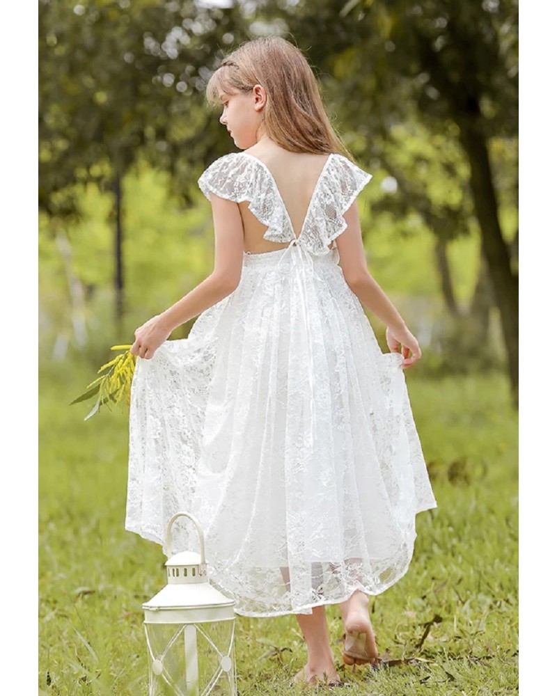 Robe Cérémonie Fille BONNY BILLY – Dentelle, Nœud Satin, Coton Doux, Chic Et Élégante Pour Fêtes