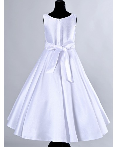 Robe de Communion Marlene en Satin Blanc