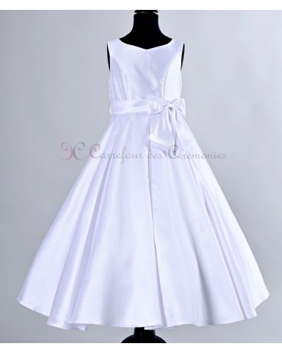 Robe de Communion Marlene en Satin Blanc