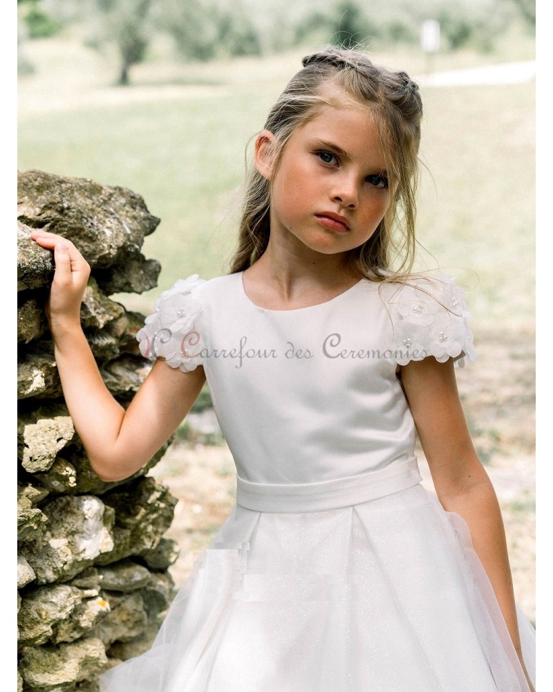 Robe de Demoiselle d Honneur Ecru Luxe Parfaite Communion