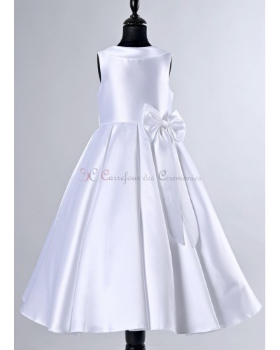 Robe communion blanche satin