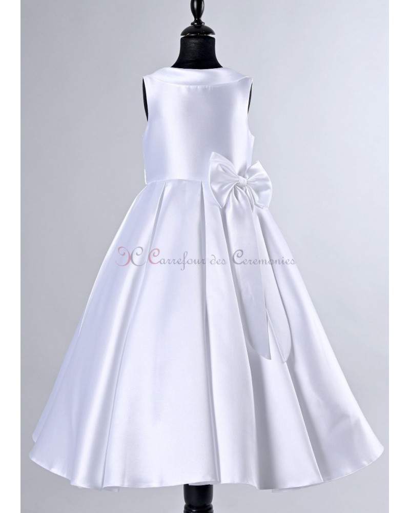 Robe communion blanche satin