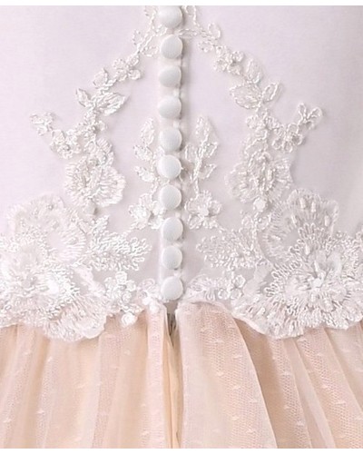 robe princesse fille couleur nude