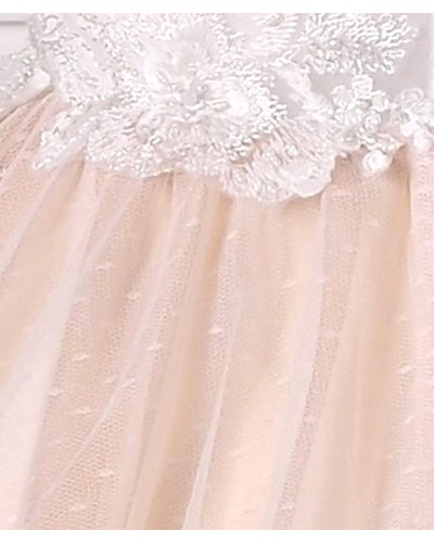 robe princesse fille couleur nude