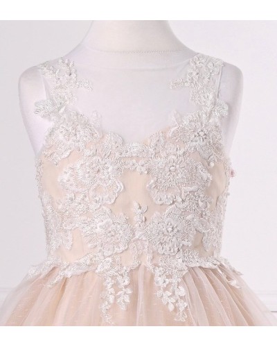 robe princesse fille couleur nude