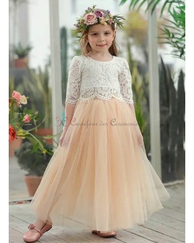 Robe champagne 2 pièces fille