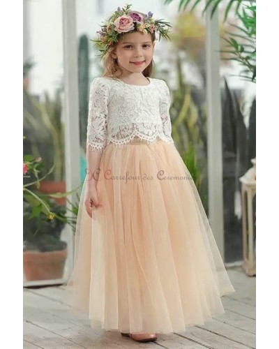 Robe champagne 2 pièces fille