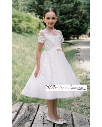 robe ceremonie fille ecru luxe