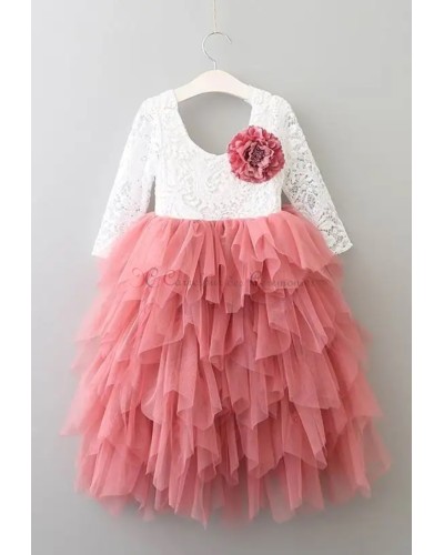 robe dentelle vieux rose