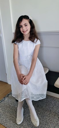 robe communion avec parure